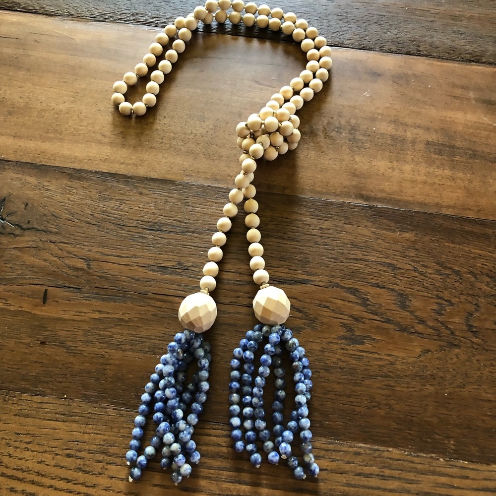Beautiful Wood and Stone Beaded Necklace